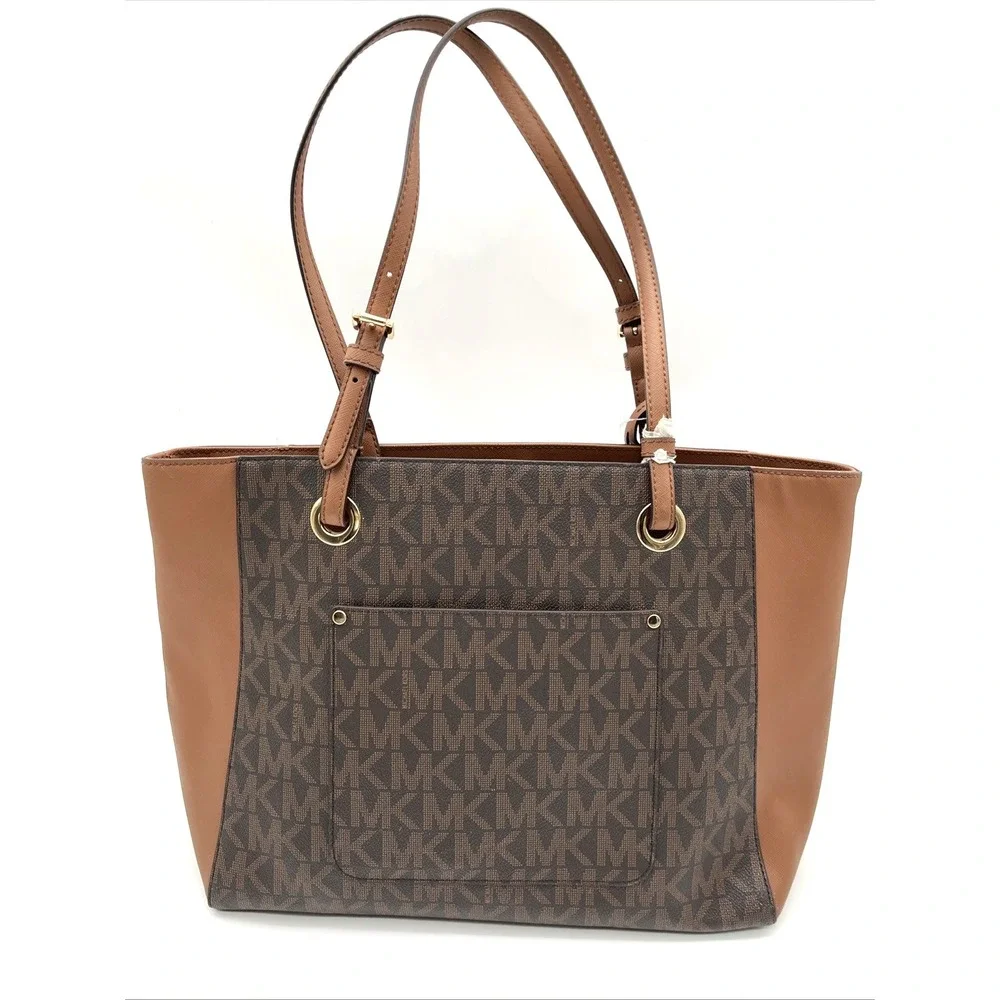 NWT Michael Kors Walsh MD MF Tote Brown Luggage MK Signature Shoulder Bag - Picture 3 of 12